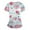 Light Blue, variant on BDPORKAS Valentine's Day Scrub Tops Women Floral Print Scrub Tops Plus Size Stretch Nursing Tops Soft Nurse Uniform Overalls with Pockets