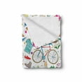 thumbnail image 2 of Indie Soft Flannel Fleece Throw Blanket, Urban Hipster Accessories Pattern Colorful Doodle Clothes Shoes Computers Bicycles, Cozy Plush for Indoor and Outdoor Use, 60" x 80", Multicolor, by Ambesonne, 2 of 6