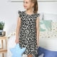 thumbnail image 4 of Balery Similar To Leopard Print Camisón de princesa para niñas, pijama de algodón con mangas abullonadas, suave y bonito.-Small, 4 of 6