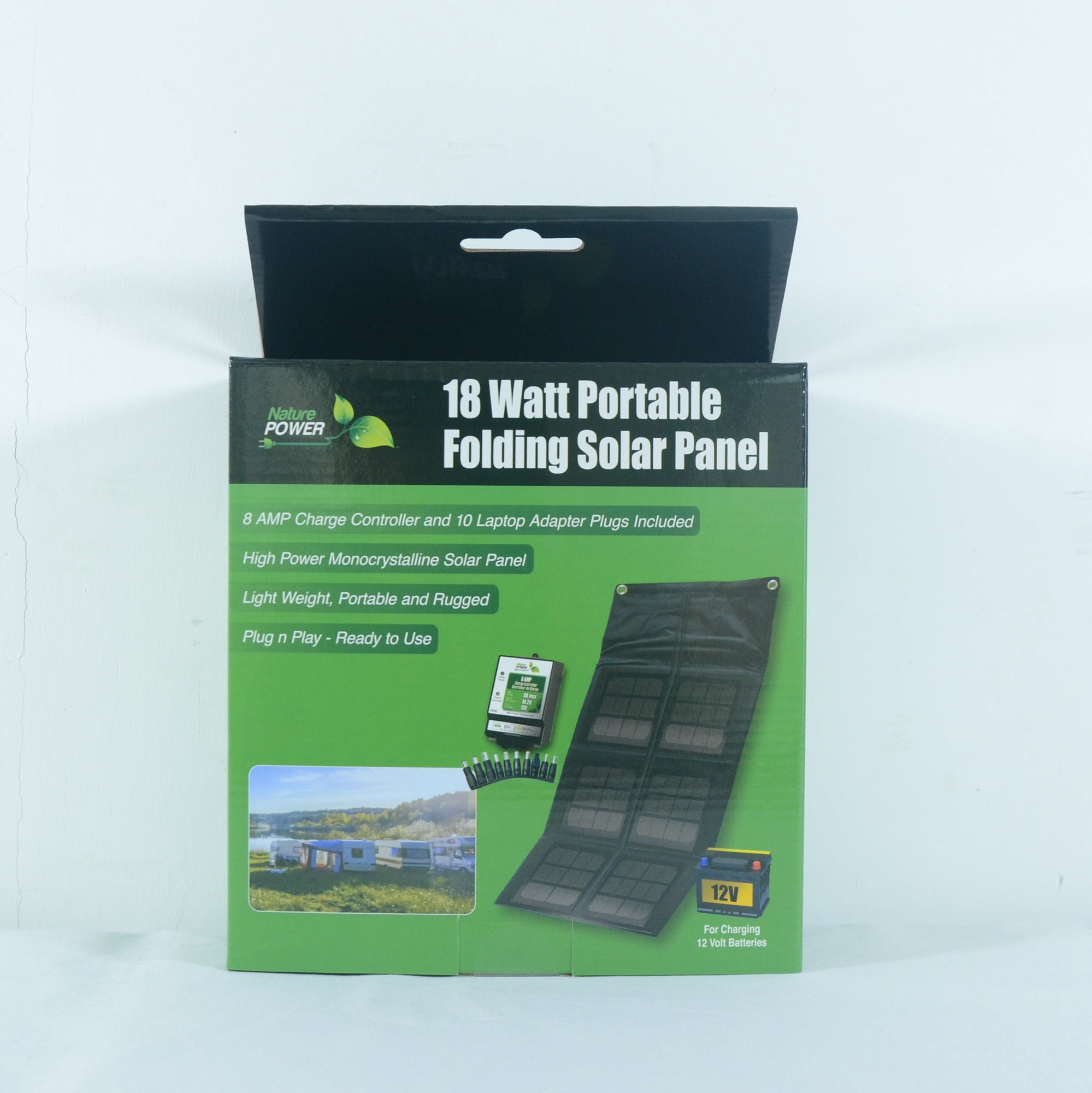 Nature Power (55020) 18-Wat Folding Solar Panel with 8 Amp Charge Controller