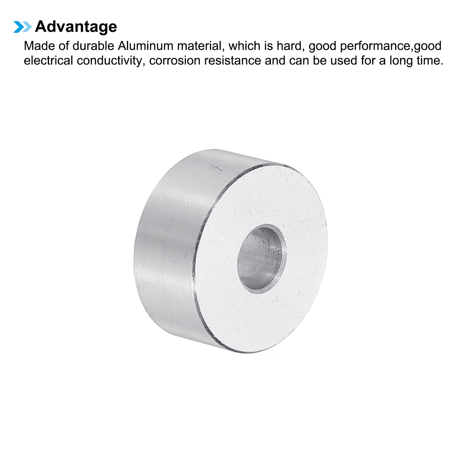 M6 Aluminum Spacers, 12 Pcs Metal Spacers Aluminum 6.5mm ID x 20mm OD x 9mm L Aluminum Spacer Screw Standoff Round for 1/4 or M6 Screw Bolts