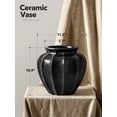thumbnail image 2 of LE TAUCI 11.3 Inch Donut Vase, Large Black Ceramic Hollow Flower Vase with Bronze Speckle, Modern Decorative Centerpiece for Living Room, Entryway, Shelf, Mantel, 2 of 9