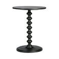 thumbnail image 4 of "East at Main Handcrafted Matte Black Round Solid Wood Pedestal Base End Table, 23.5"" H x 18"" Dia", 4 of 6