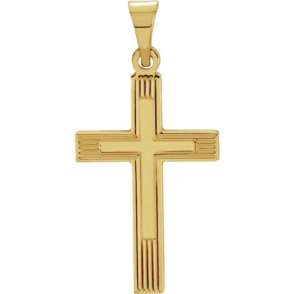 14k Yellow Gold 19.5x11mm Polished Religious Faith Cross Pendant Necklace Pendant for Women