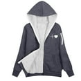 thumbnail image 2 of ZUKMRJPC Women's Oversized Hoodies Casual Zip Up Fleece Lined Long Sleeve Hooded Sweatshirt Cozy Warm Outwear with Pockets L-5XL, 2 of 3