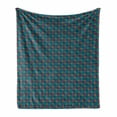 thumbnail image 1 of Abstract Soft Flannel Fleece Blanket, Illustration of Repetitive Polka Dots Simplistic Retro Inspirations, Cozy Plush for Indoor and Outdoor Use, 60" x 80", Petrol Blue and Magenta, by Ambesonne, 1 of 5