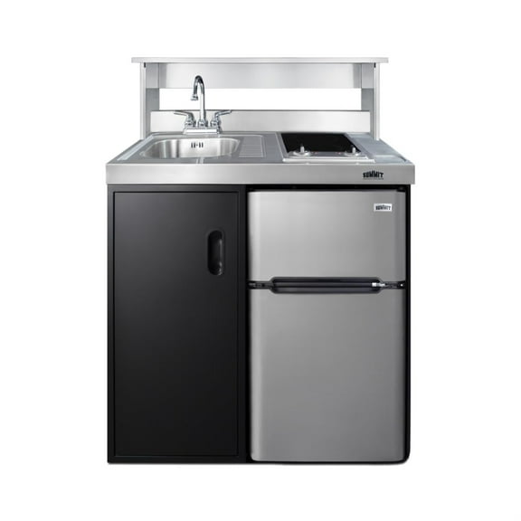 Stainless steel appliance station for 36" wide combination kitchens