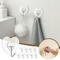 thumbnail image 2 of Lilixerw 10 PCS Adhesive Hooks for Hanging Heart Shape Wall Hooks Self Adhesive Towel Coat Hooks Waterproof Transparent Hook for Bathroom Shower Kitchen Door Outdoor Home Utility Hook, 2 of 9
