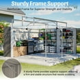 thumbnail image 5 of DTTRA 12 × 10 ft Outdoor Storage Shed, Heavy-Duty Metal Frame with Floor Kit, Weatherproof & UV Protected, Snow-Resistant Sloped Roof, Diamond-Shape Interior, Secure Multi-Purpose Backyard Storage, 5 of 10
