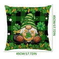thumbnail image 3 of KOYPTL St.Patrick's Day Decorations Pillow Covers 18 x 18 Inch Green Shamrock Heart Lucky Charm Buffalo Plaid Pillow Cases for Home Sofa Couch Cushion Decor(1PC), 3 of 4