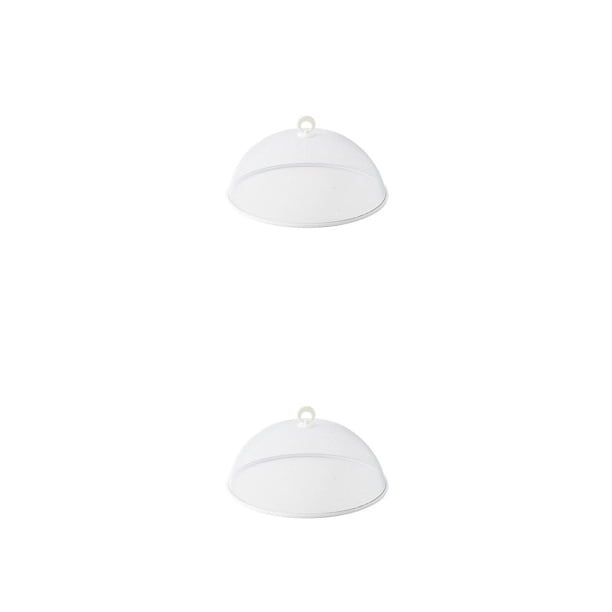 Naiovety Cubierta para alimentos, mano de obra, carpa antivoladora multipropósito, artesanía, práctica sombra redonda, tamaño compacto, Blanco 2piezas