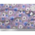 thumbnail image 3 of Soimoi polyester Crepe Fabric Leaves & Anemone Floral Print Sewing Fabric Yard 42 Inch Wide, 3 of 5