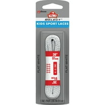 Kiwi Select Sport Flat Athletic Laces - Flat Shoelaces - 36" White