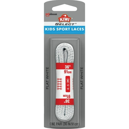 Kiwi Select Sport Flat Athletic Laces - Flat Shoelaces - 36" White
