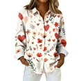 thumbnail image 5 of Fgvctg Womens Button Down Shirt Valentine's Day Cotton Long Sleeve Shirts Dressy Collared Blouses Date Day Love Heart Print Oversized Business Casual Outfits Vermilion XL, 5 of 5