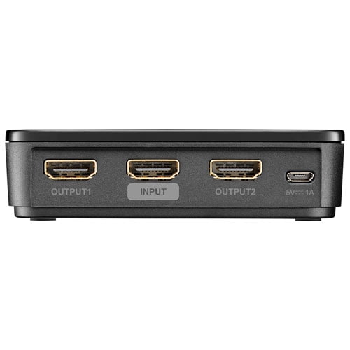RocketFish 2-Port 4K Ultra HD HDMI Splitter (RF-G1603-C) | Seamless Dual Display Streaming – Black