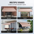 thumbnail image 5 of KFFKFF Hand-Operated Retractable Canopy, 12 x 10 ft Exterior Deck Shade, Moisture-Resistant Polyester Terrace Door Window Shade Shelter with Turning Handle for Garden, Veranda, 5 of 9