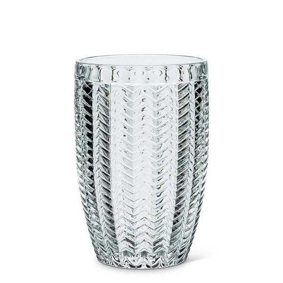 Abbott Collection AB-27-HERRINGBONE-HB 5 in. Glass Herringbone Highball, Clear