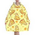 thumbnail image 1 of Cheese,Women's Oversized Wearable Blanket Hoodie, Blanket Sweatshirt,Flannel Pullover Blanket, 1 of 9