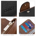 thumbnail image 4 of Billetera CLUCI de piel para mujer con bloqueo RFID, triple pliegue, negro/marrón, 4 of 6