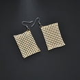 thumbnail image 4 of Xmarks Women Earrings Metal Mesh Grid Sequins Tassel Long Drop Dangle Earrings, 4 of 11
