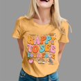 thumbnail image 2 of TSADFHJI Chandail en Molleton pour Femmes Coton Manches Courtes Premier Jour d'École T-Shirt Graphique Professeur Rentrée des Classes m Jaune, 2 of 4