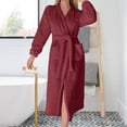 thumbnail image 2 of MEICHEN Flannel Robes for Women Ladies' Flannel Plush Heart Shaped Bathrobe with Pockets and Belted Bathrobe Women's Robes, 2 of 4
