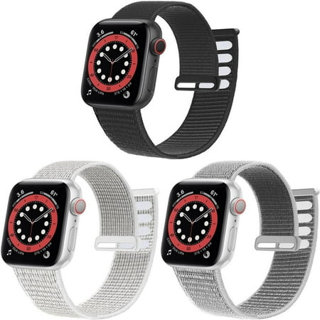 Yepband 1/2/3Pack Nylon Sport Loop Compatible with Apple Watch Ultra Bands 49mm 45mm 44mm 40mm 41mm 38mm 42mm Women Men, Adjustable Braided Velcro Bands Wristbands for iWatch Series 8 7 SE 6 5 4 3 2