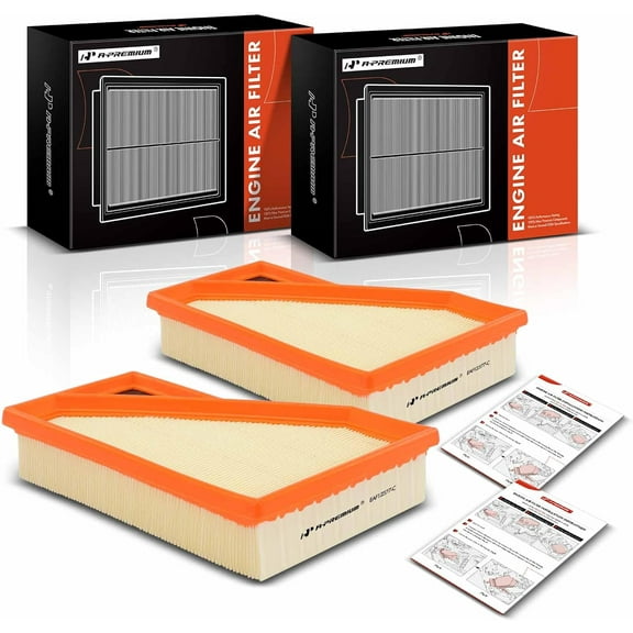 A-Premium 2-PC Engine Air Filter Compatible with Mini Cooper 2004 2005 2006 2009 2010 2011 2012, Replace# 13727529261