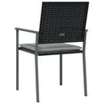thumbnail image 6 of vidaXL Patio Chairs with Cushions 2 pcs Black 21.3"x24.6"x35" Poly Rattan, 6 of 8