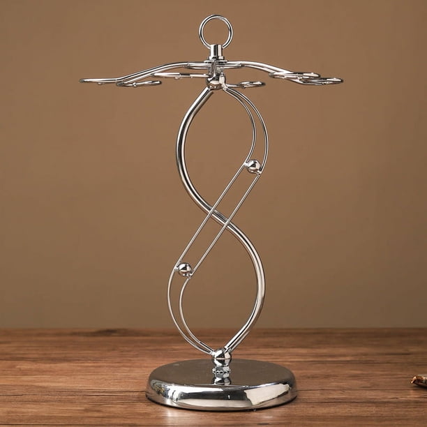 Soporte para copa de vino para encimera, estante para copas, estante de almacenamiento para copas de mesa independiente con 6 ganchos (plata)