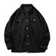 thumbnail image 1 of Camisas Para Hombre Manga Corta Camisa Retro de manga larga para playa y vacaciones al libre con solapa de Color sólido informal de un solo botón de otoño e invierno para hombre (Black, 4XL), 1 of 6