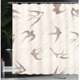 thumbnail image 4 of Ambesonne Abstract Shower Curtain, Flying Birds, 69"Wx70"L, Beige Brown, 4 of 5
