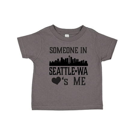 

Inktastic Seattle Washington Someone Loves Me Skyline Gift Toddler Boy or Toddler Girl T-Shirt