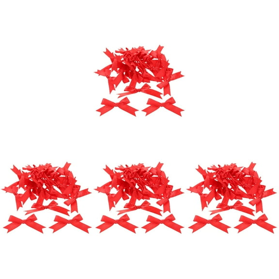 120 Pcs Red Bow Decor Small Gift Bows Bouquet Ribbon Delicate Small Bows for Wrapping Small DIY Bows Gift Bows
