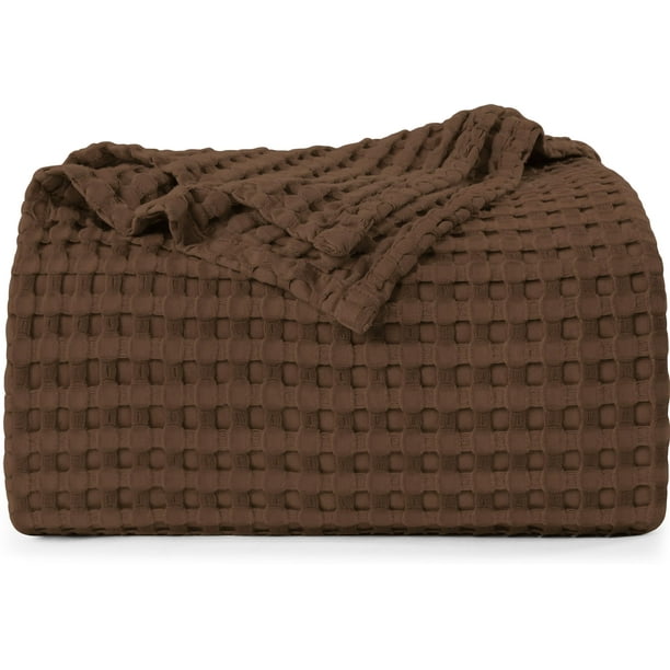 Ropa de cama Blanket Utopia, gofre, 100% algodón, 300 g/m², color marrón
