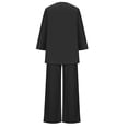 thumbnail image 5 of Drses Women's Sets 2 Piece Outfits Track Suits Matching Sets Cotton Linen V-Neck Long Sleeve Tops Long Pants Casual Solid Color Suit, 5 of 7