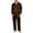 Brown, variant on Men's Satin Pajama Set, Solid Color Button Down Long Sleeve Top and Pants with Pockets, Comfortable Lounge Wear Set for Home, Sleep and Relaxation-Coffee