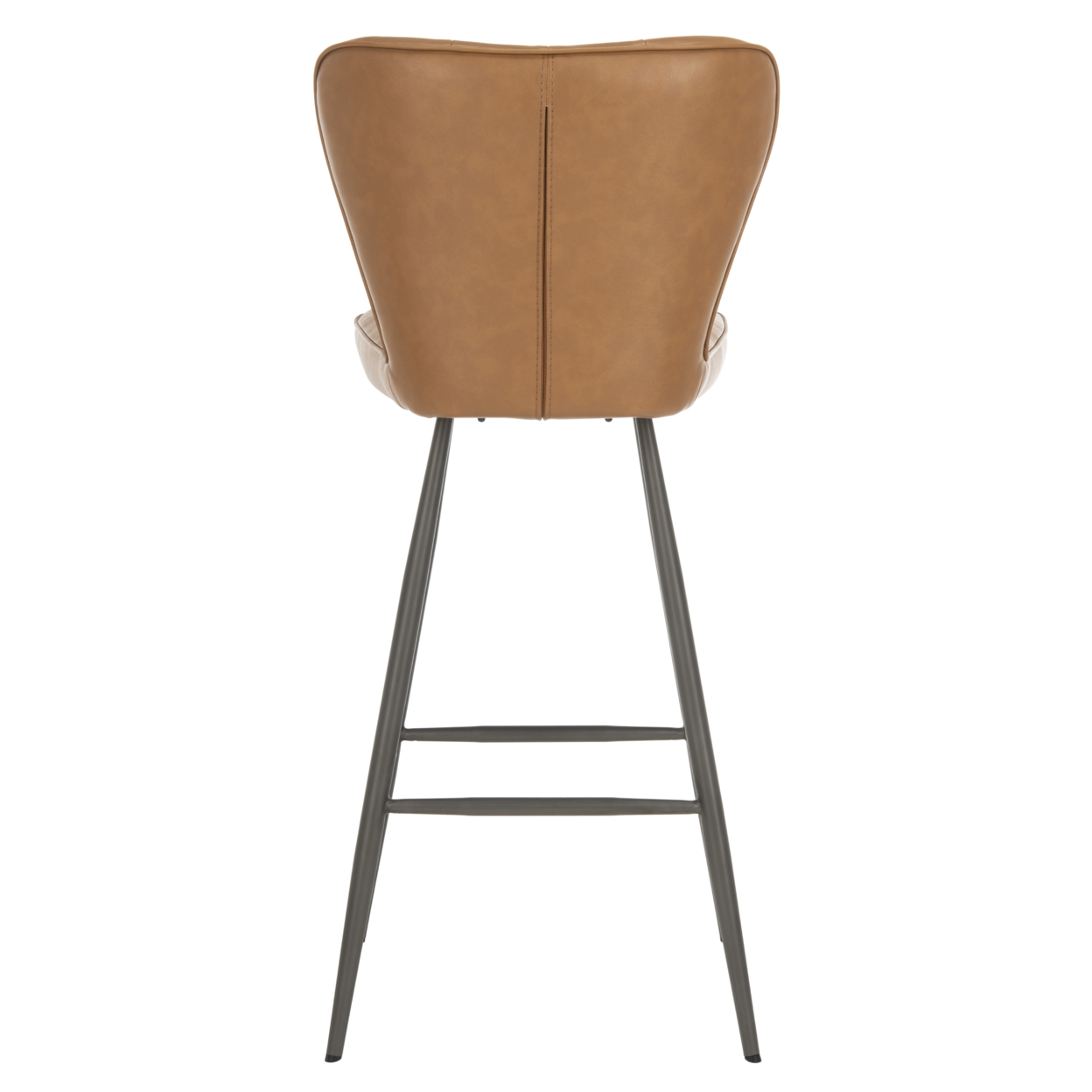 Safavieh Aster Mid Century Modern Leather Tufted Bar Stool, Set of 2