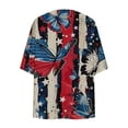 thumbnail image 5 of UVEASISHA Kimono Cardigans for Women 4th of July Open Front Cardigan Jackets 3/4 Sleeve Casual American Flag Kimonos Summer Lightweight Beach Coverups Multicolor S, 5 of 8