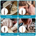 thumbnail image 4 of Uxcell Wood Carving Tools 10in1 Set Hand Carving Tool with Roll Bag, 4 of 7