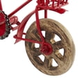 thumbnail image 4 of 11"W, 8"H Multi Colored Metal Bike Sculpture with Wood Wheels, by DecMode (3 Count), 4 of 17