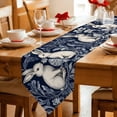 thumbnail image 2 of Elegant Bunny Easter Table Runner Linen Burlap Table Runner 72 Inches Long Pastoral Spring Floral Dresser Scarves for Kitchen Island Coffee Dining Room Party Wedding Banquet Holiday Decor 13"x72", 2 of 8