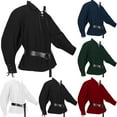 thumbnail image 4 of Men Medieval Renaissance Pirate Shirt 18th Century Long Sleeve T-Shirt Cosplay, 4 of 11