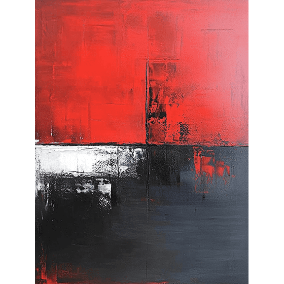 Abstract Red Black White Canvas Painting Wall Art for Living Room Bedroom Office Hotel Apartment and Gallery