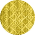 thumbnail image 1 of Ahgly Company Indoor Round Abstract Yellow Contemporary Area Rugs, 5' Round, 1 of 4