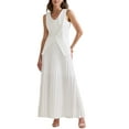 thumbnail image 1 of INSPIRE CHIC Conjunto de 2 Piezas para Mujeres, Top Sin Mangas con Escote en V y Falda Larga Plisada de Verano XL Blanca, 1 of 6