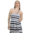 thumbnail image 7 of LA LEELA Women's Summer Boho A line Slit Maxi Beach Dress Smocked Top Evening Long Strapless Tube Dresses for Women L-XL Grey Stripe, 7 of 7