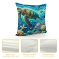 thumbnail image 4 of COMIO Watercolor Sea Animal Turtle Throw Pillow Covers Cushion Decorative Square Pillow Cases for Couch Sofa Bed, 4 of 5