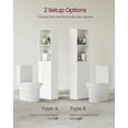 thumbnail image 4 of Slim Bathroom Storage Cabinet - Freestanding, Narrow Design, Adjustable Shelf - Classic White, 4 of 7